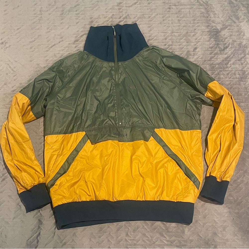 Marmot wide neck jacket mens size XXL EUC green/yellow